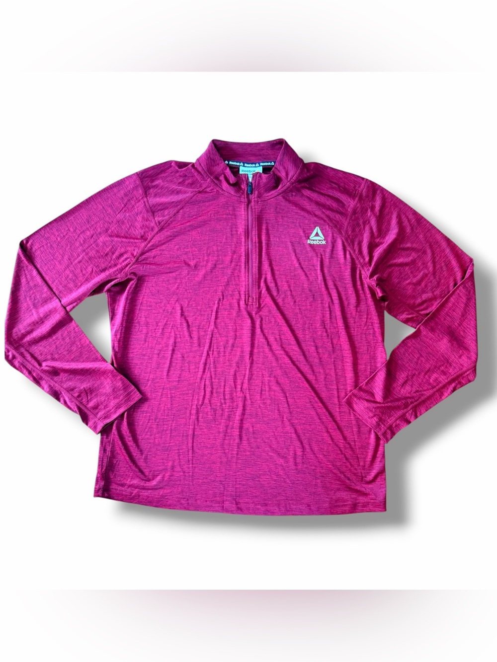 Reebok Mens Performance 1/4 Zip Heather Cardinal Size 2xl Athleisure Casual Golf